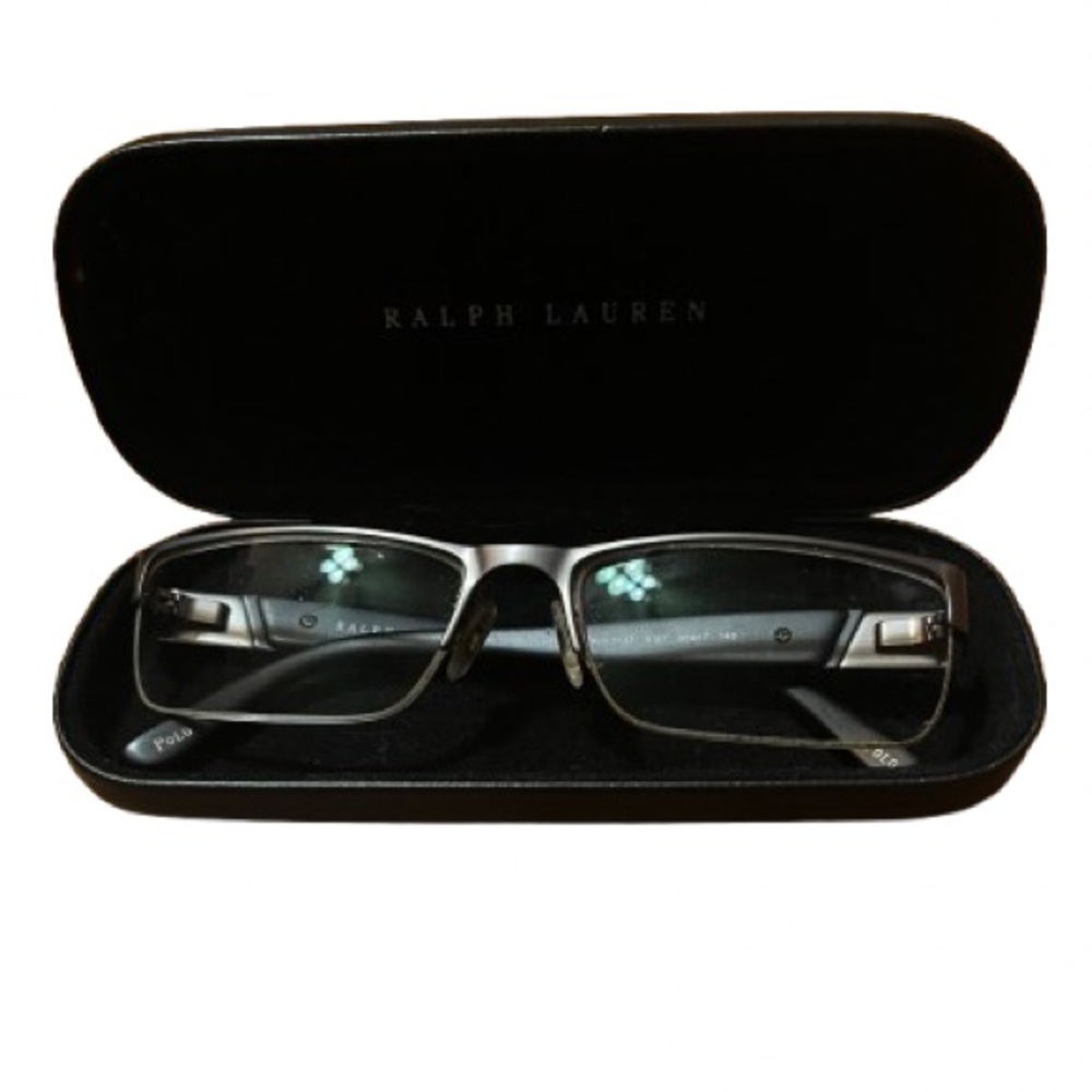 Polo Ralph Lauren Made in Italy Matte Gunmetal Eyeglasses With Case